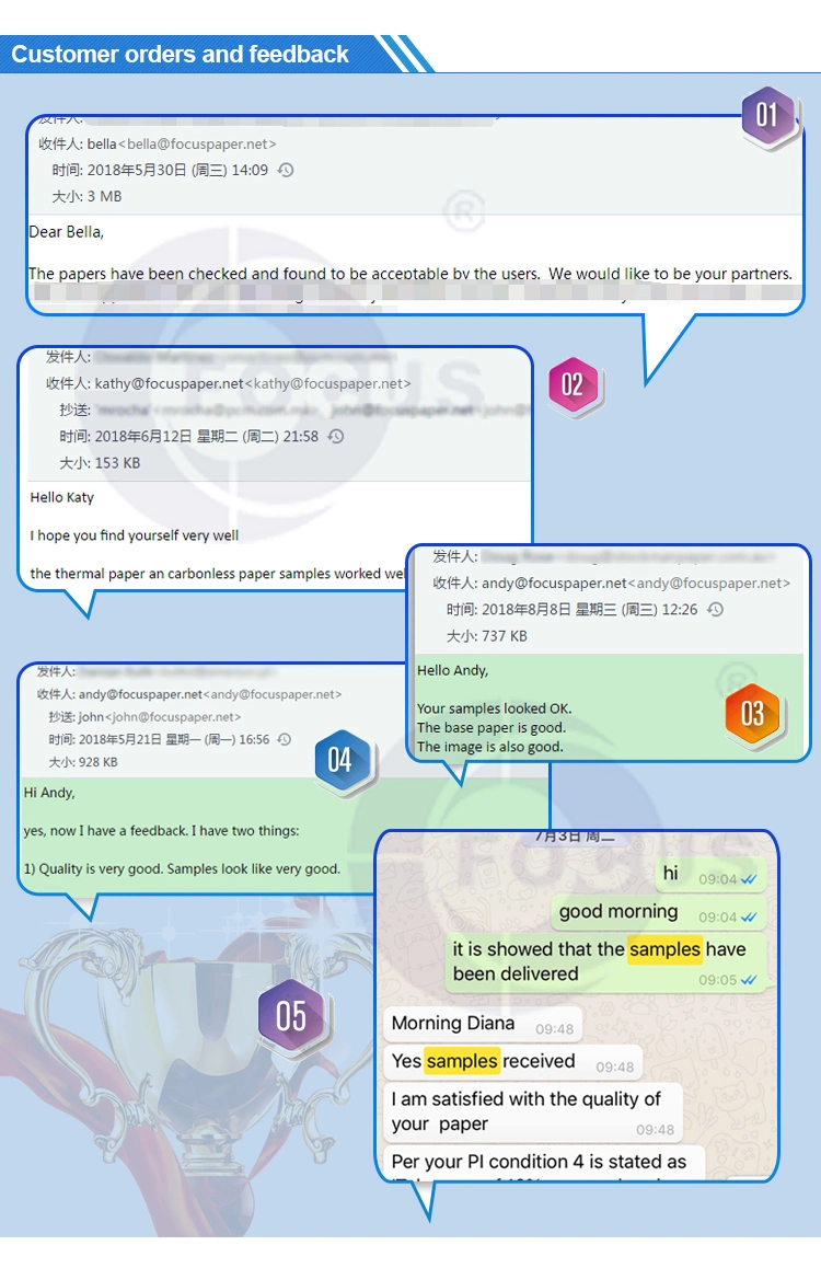 Papel termal enorme blanco Rolls 80g 70g 65g 55g 45g 48g de la posici&oacute;n 6