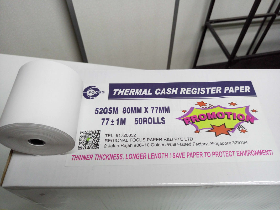 80x70mm 48GSM POS Thermal Paper Roll 80mm Thermal Cash Register Rolls