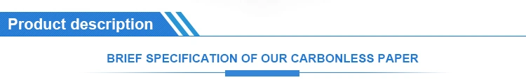 Azul de papel sin carbono del papel de NCR de la marca del foco/papel sin carbono de la proyección de imagen negra