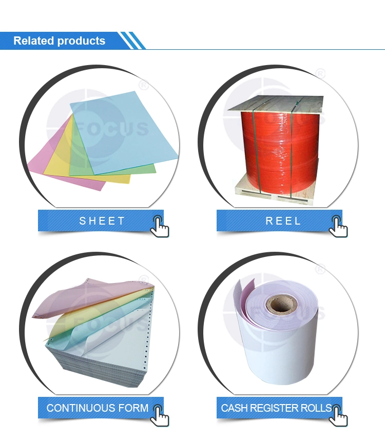 Azul de papel sin carbono del papel de NCR de la marca del foco/papel sin carbono de la proyección de imagen negra