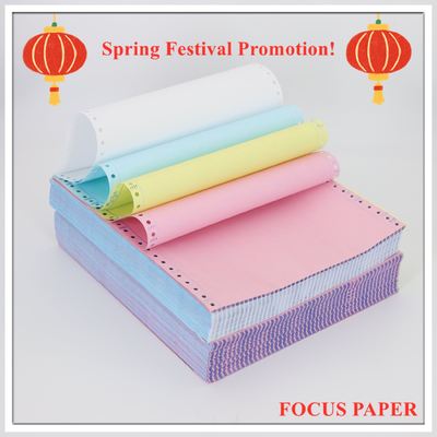 Good Image Intensity NCR Paper High Ink Absorption For Invoices In Yellow