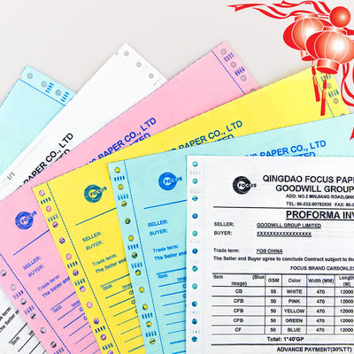 China Factory 7 Ply NCR Paper CB CFB CF 55/50/55gsm 61*86/70*100cm Imagen Negro/Azul Papel sin carbono